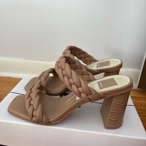 Dolce Vita Tan Braided Block Heel Sandals